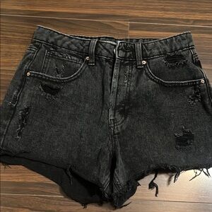 Black Denim Shorts